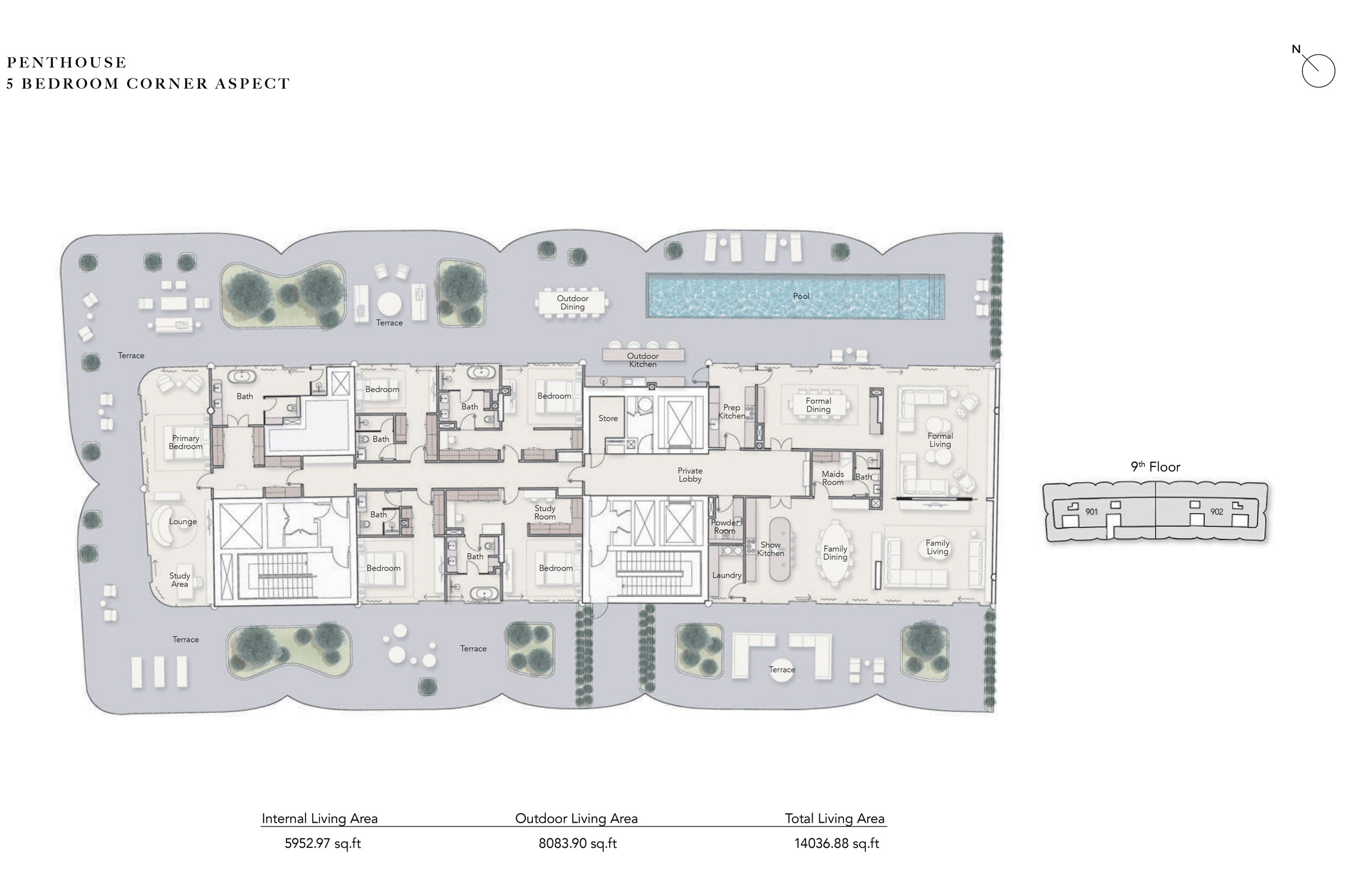 Ellington Ocean House 5 Bed Type A Penthouse Corner Aspect